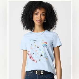 J. Crew California Graphic Collector Tee in Blue Size L. NWT